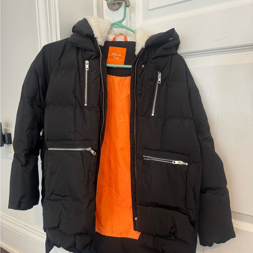 OLAY girls Black winter coat jacket size Medium 10/11